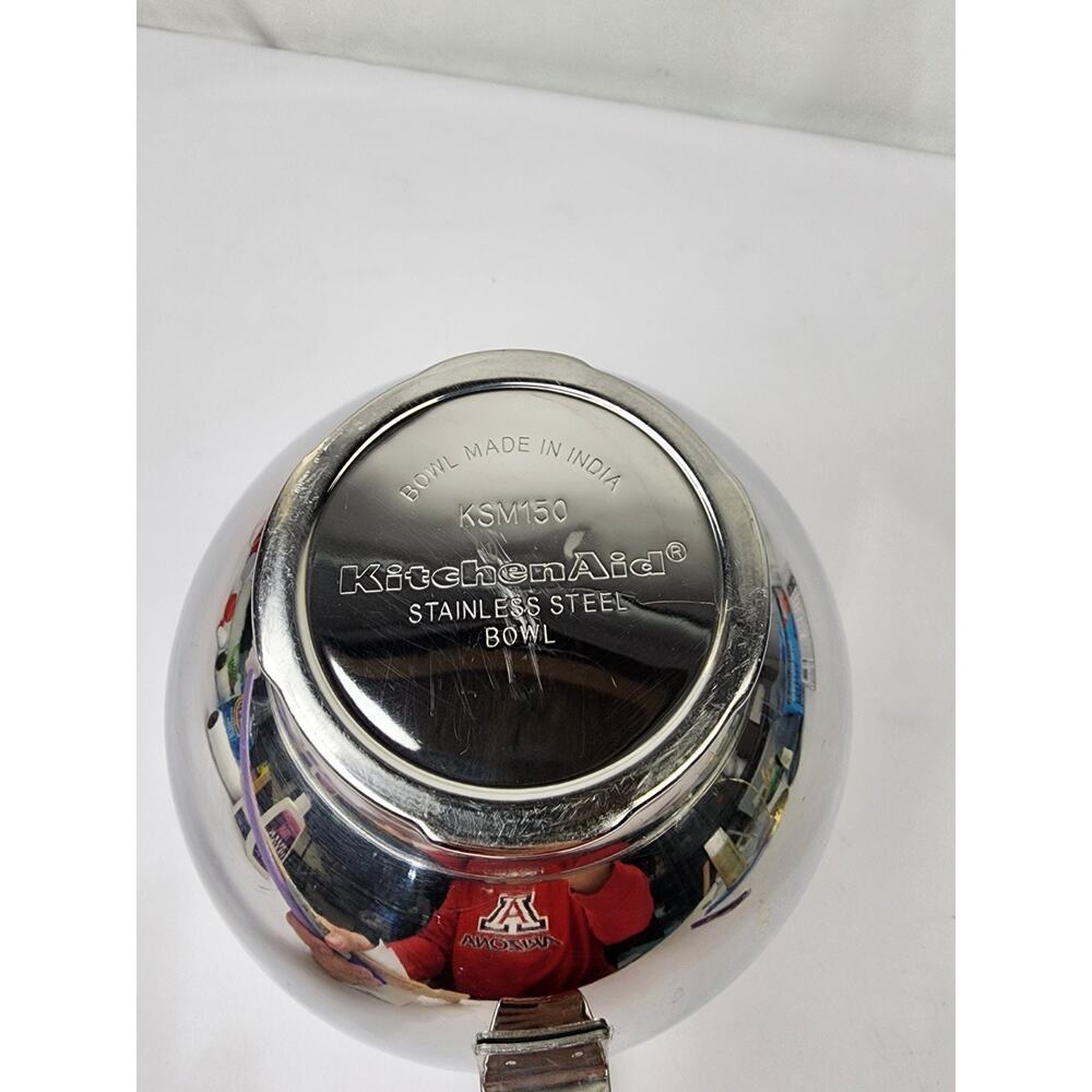 KitchenAid Bowl KSM150 Replacement 5 Quart Stainless Steel Mixing Bowl w/Handle - Picture 6 of 7